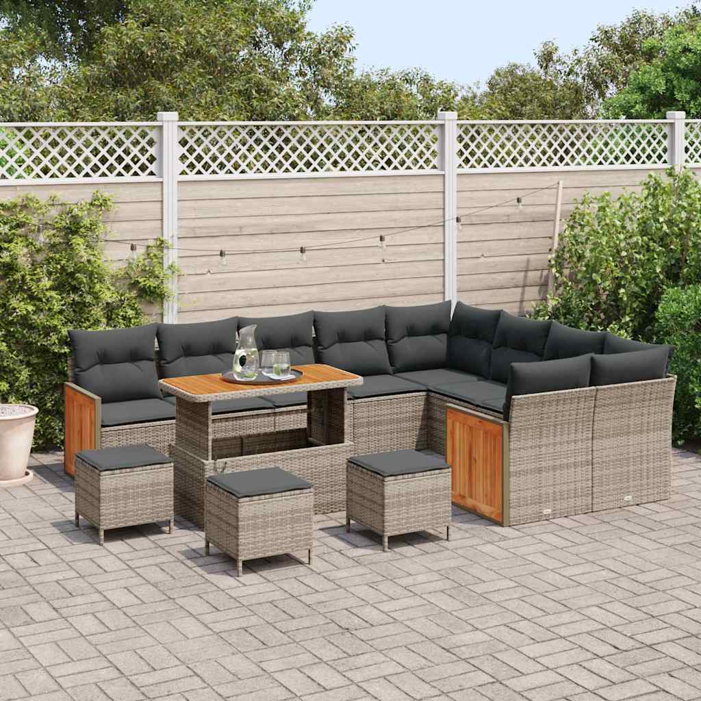 vidaXL Σετ Καναπέ Κήπου 13 pcs Γκρι Σκούρο γκρι 110 x 55 x 71 εκ