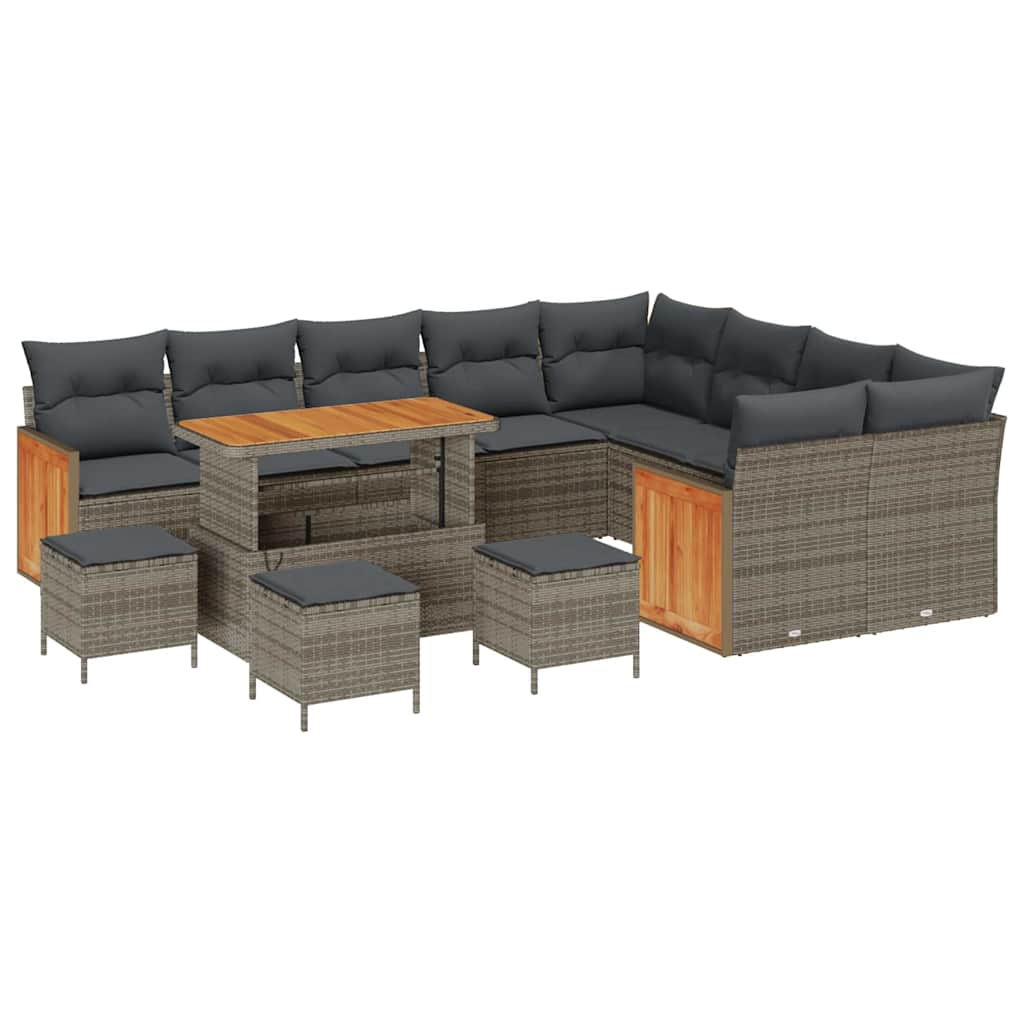 vidaXL Σετ Καναπέ Κήπου 13 pcs Γκρι Σκούρο γκρι 110 x 55 x 71 εκ
