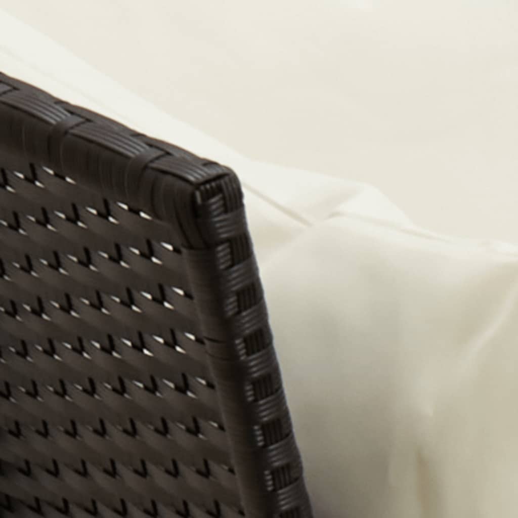 vidaXL Καναπές Κήπου Μαύρος από Συνθετικό Ρατάν με Μαξιλάρια