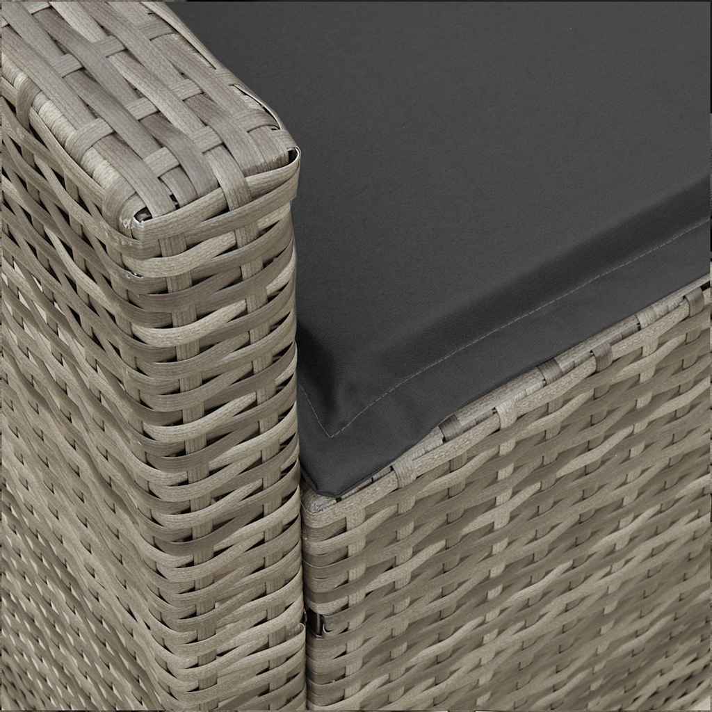 vidaXL Καναπές Κήπου Γκρι από Συνθετικό Ρατάν με Μαξιλάρια