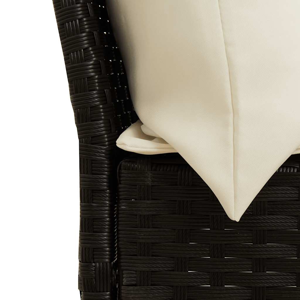 vidaXL Σετ Καναπέ Κήπου 5 Τεμαχίων Μαύρο Συνθετικό Ρατάν με Μαξιλάρια