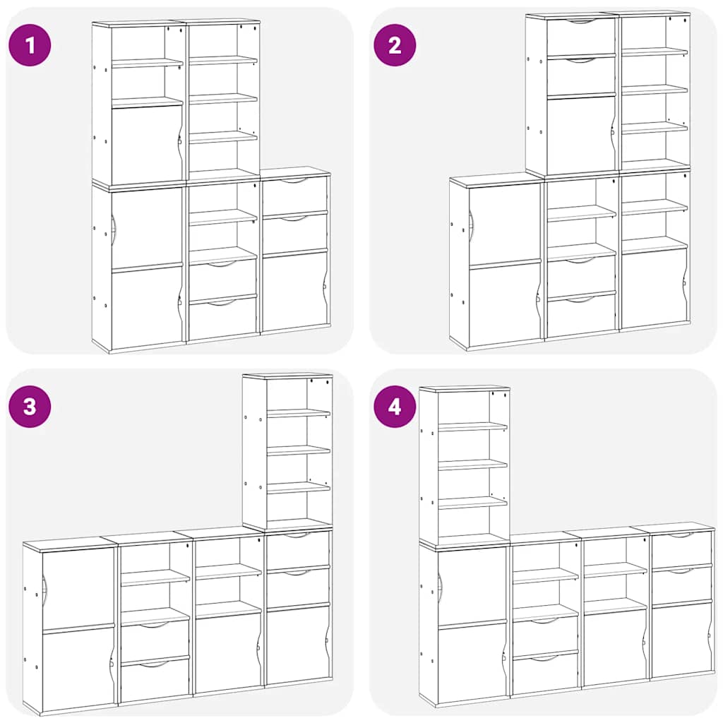 vidaXL Πλαϊνά ντουλάπια 5 τεμ. ODDA 40x24x79 εκ. από Μασίφ Ξύλο Πεύκου