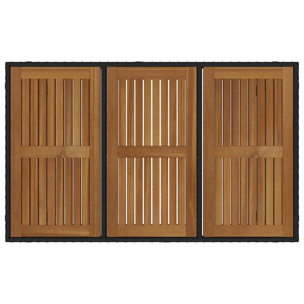 vidaXL Σέτ φαγητού για κήπο 5 pcs Μαύρο και Ξύλο συνθετικό ρατάν