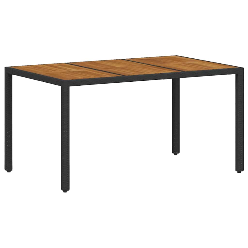 Σετ Τραπεζαρίας Κήπου 7 Τεμαχίων Μαύρο Πολυ Ράτανα