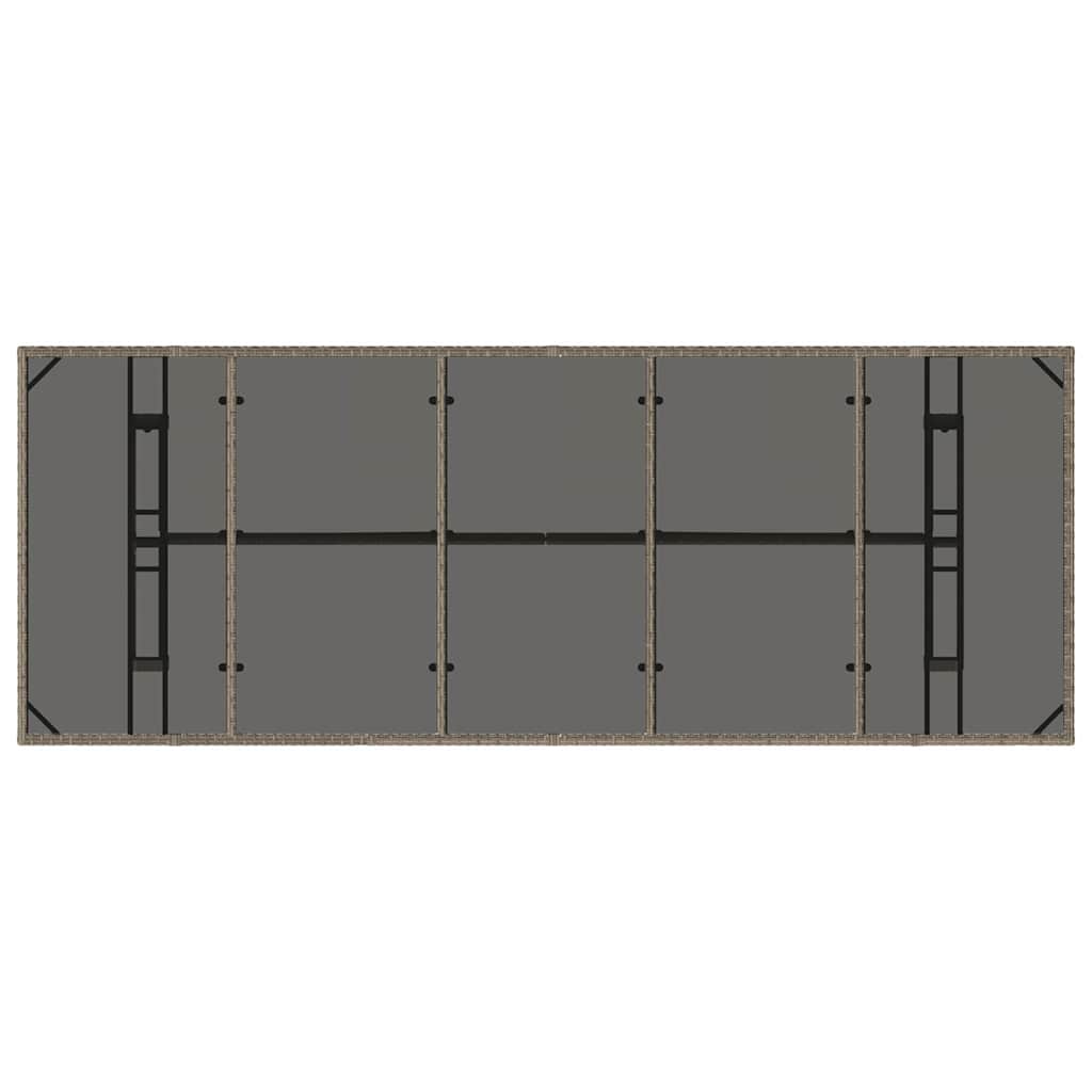 vidaXL Σέτ φαγητού για κήπο 9 pcs Γκρι Πολυ ράταν