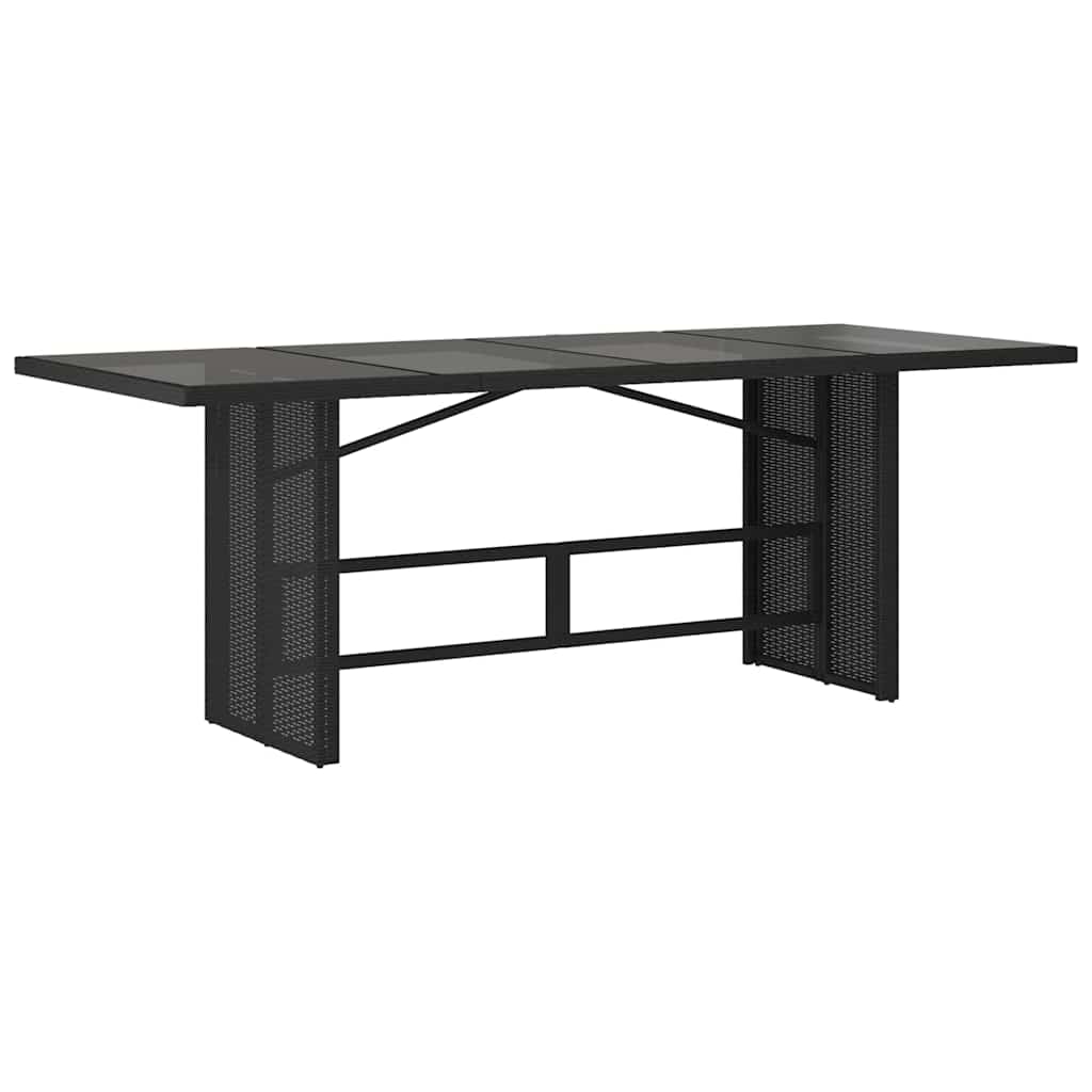 vidaXL Σέτ φαγητού για κήπο 7 pcs Μαύρο συνθετικό ρατάν