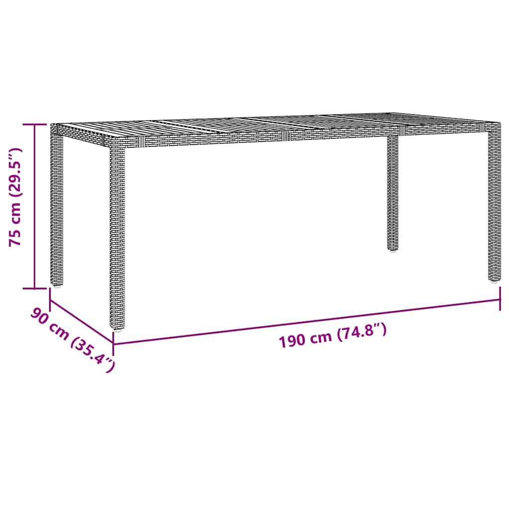 vidaXL Σετ Εστίασης Κήπου 7 Τεμαχίων Μαύρο Πολυπροπυλένιο