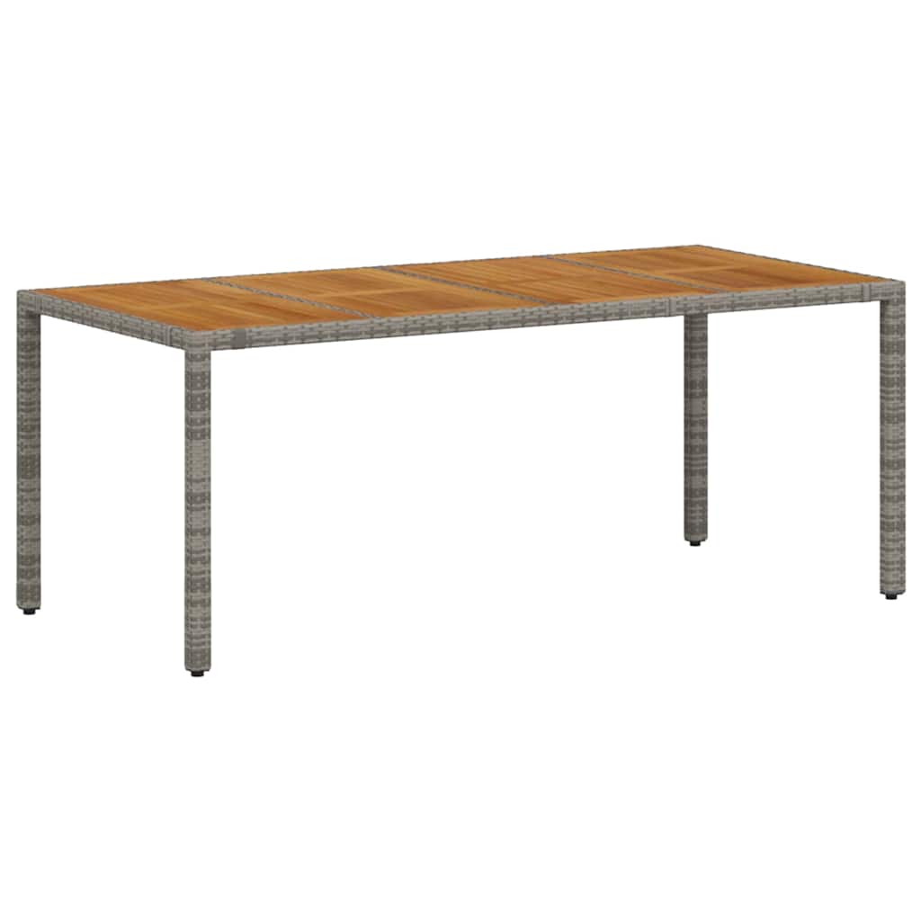 Σετ Τραπεζαρίας 7 κομματιών κήπου vidaXL Γκρι Πολυ Ρατάν Ακακία