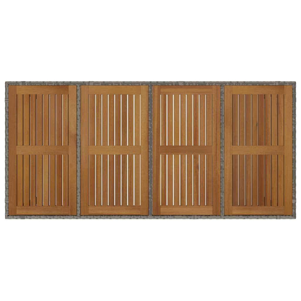 Σετ Τραπεζαρίας 7 κομματιών κήπου vidaXL Γκρι Πολυ Ρατάν Ακακία