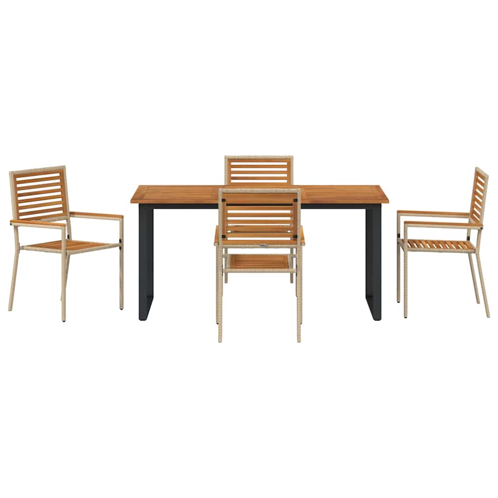vidaXL Σέτ φαγητού για κήπο 5 pcs Μπεζ Στερεό Ξύλο Ακακίας