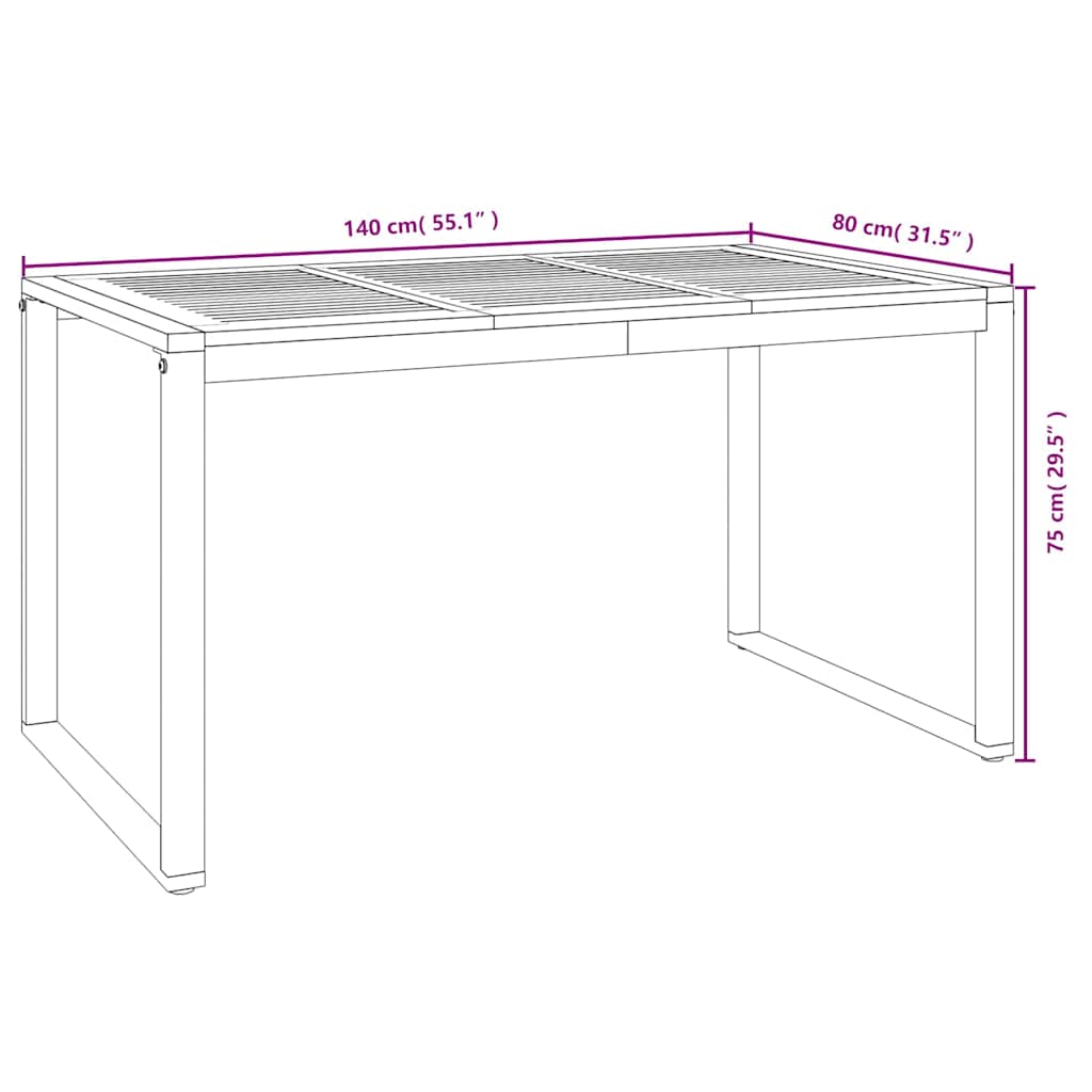 vidaXL 5 τμχ Σετ Τραπεζαρίας Κήπου Μαύρο Πολυ Ράττιν Ακακία