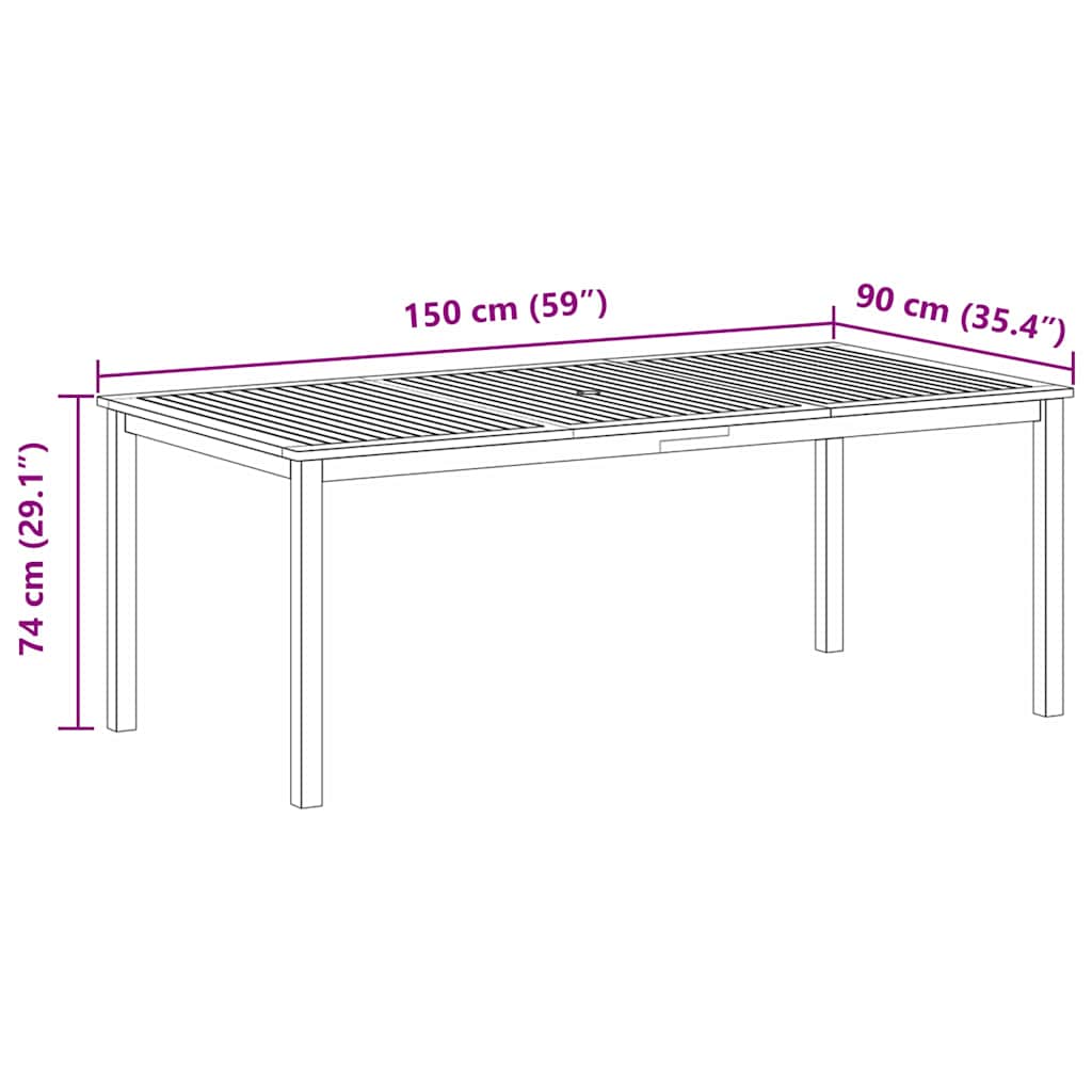 vidaXL Σετ Τραπεζαρίας Κήπου 7 pcs Μαύρο 200 x 100 x 74 cm