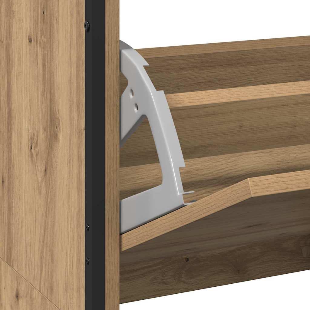 vidaXL Ντουλάπα Παπουτσιών με πόρτα artisan δρυς 100 x 34 x 112 εκ