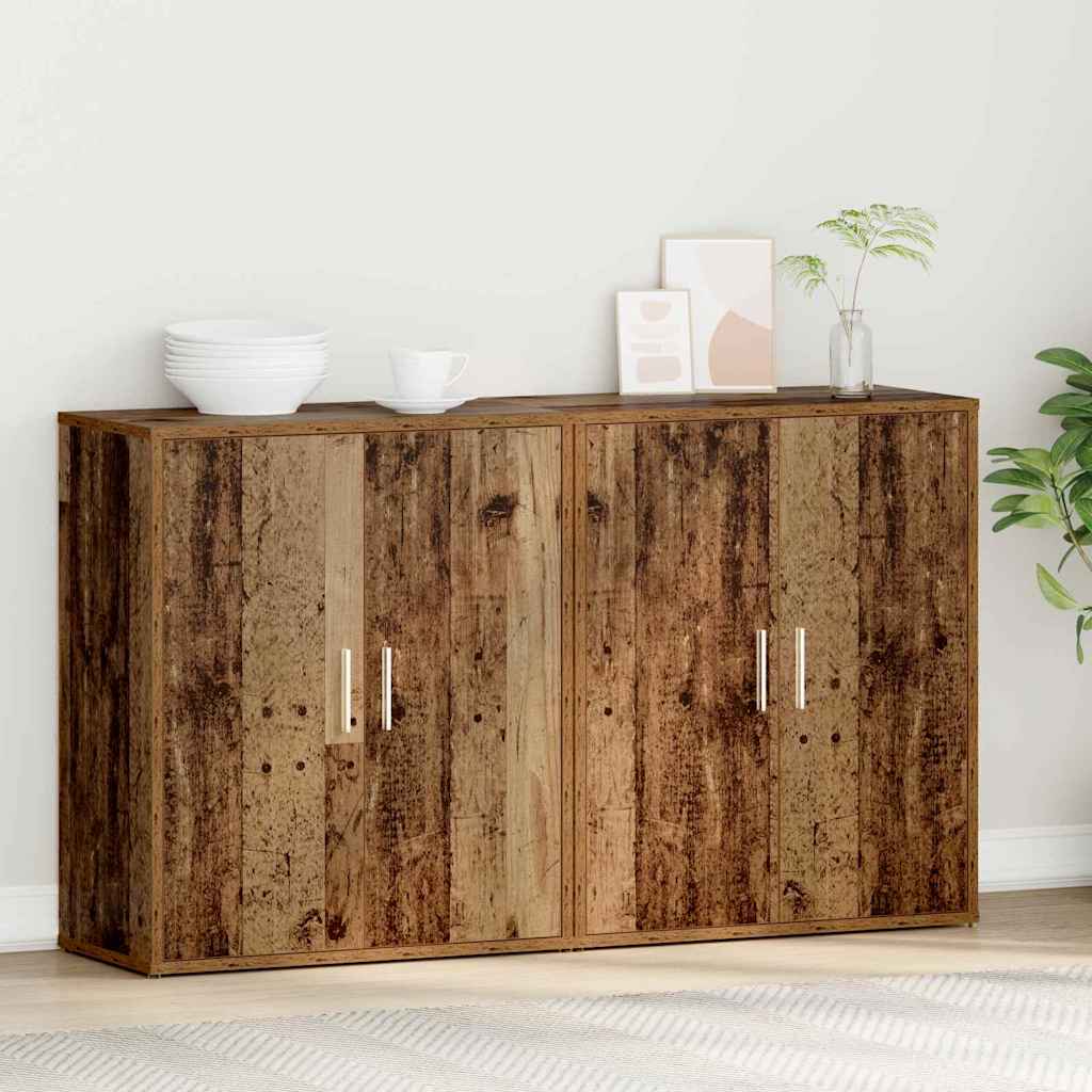 vidaXL Highboard 2 pcs Παλιό ξύλο 60 x 31 x 70 εκ Επεξεργασμένο ξύλο