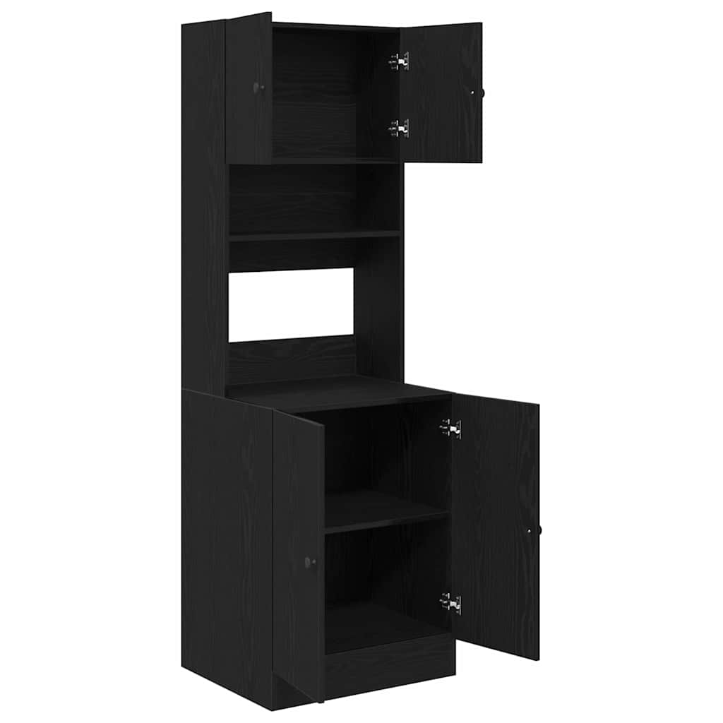 vidaXL Ντουλάπα Κουζίνας με ράφι με πόρτα Μαύρη δρυς 60 x 50 x 180 εκ