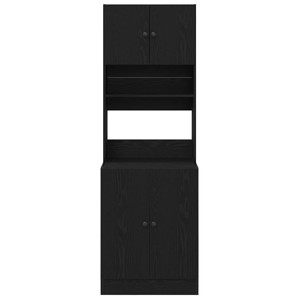 vidaXL Ντουλάπα Κουζίνας με ράφι με πόρτα Μαύρη δρυς 60 x 50 x 180 εκ