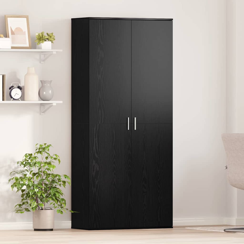 vidaXL Ψηλή Ντουλάπα 80 x 35 x 180 εκ Επεξεργασμένο Ξύλο Μαύρη δρυς