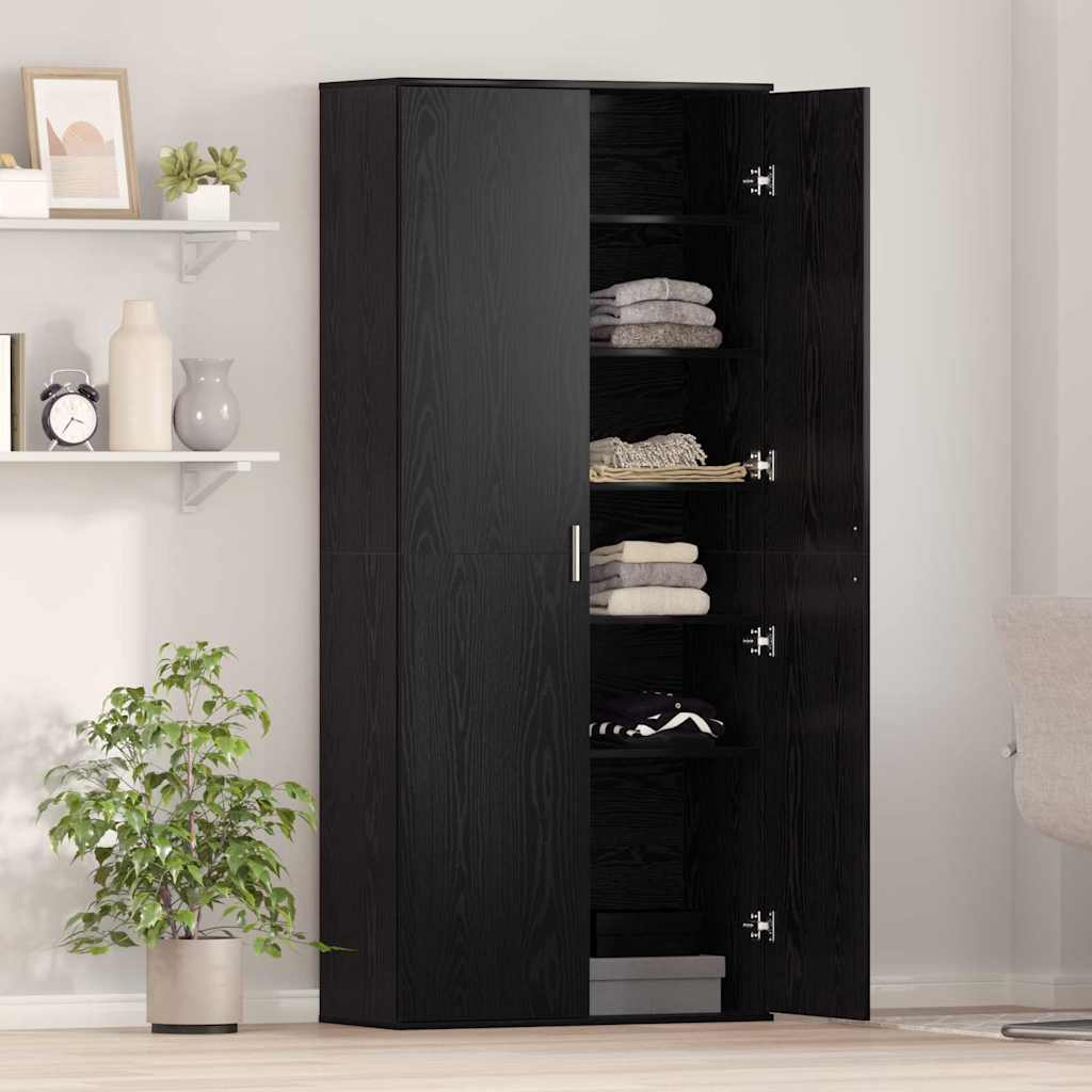 vidaXL Ψηλή Ντουλάπα 80 x 35 x 180 εκ Επεξεργασμένο Ξύλο Μαύρη δρυς