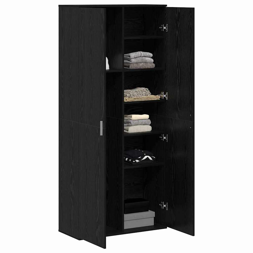 vidaXL Ψηλή Ντουλάπα 80 x 35 x 180 εκ Επεξεργασμένο Ξύλο Μαύρη δρυς