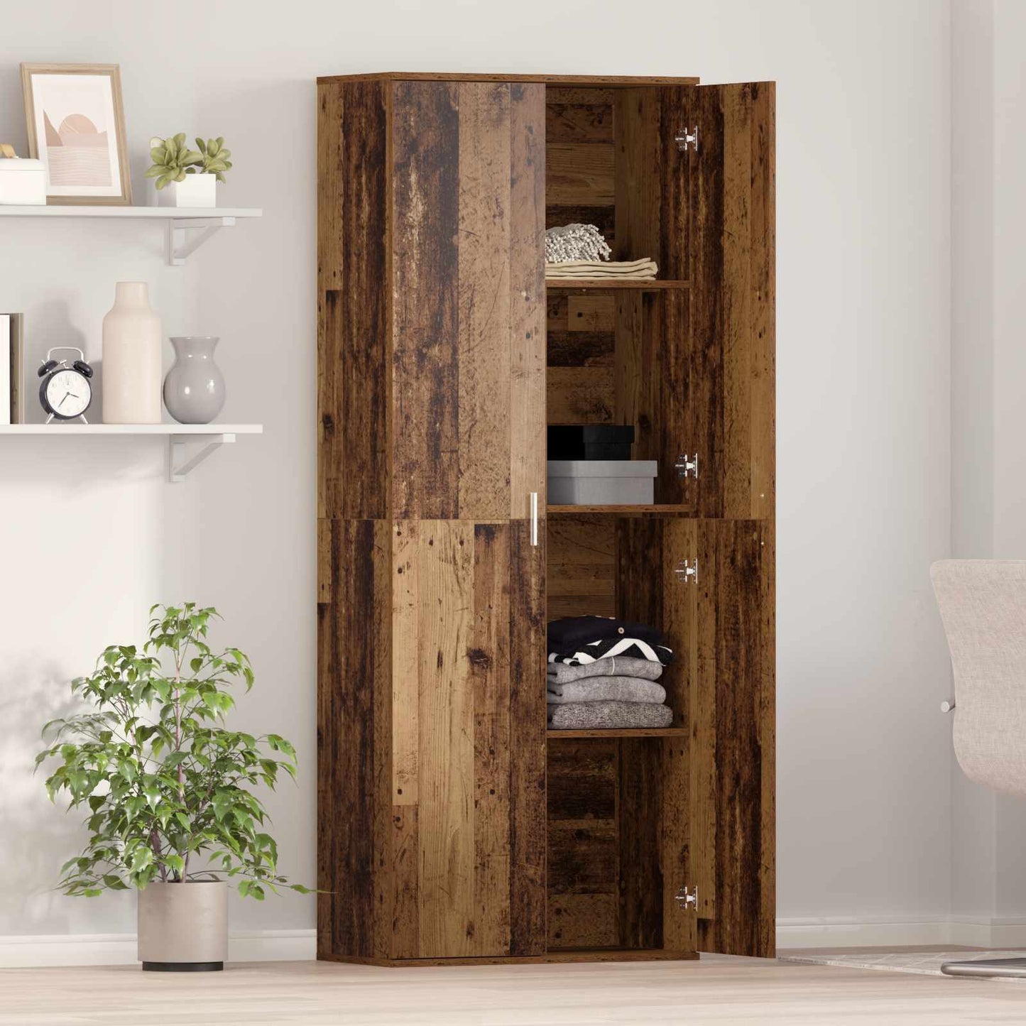 vidaXL Highboard 70 x 33.5 x 180 εκ. Επεξεργασμένο Ξύλο Παλιό ξύλο