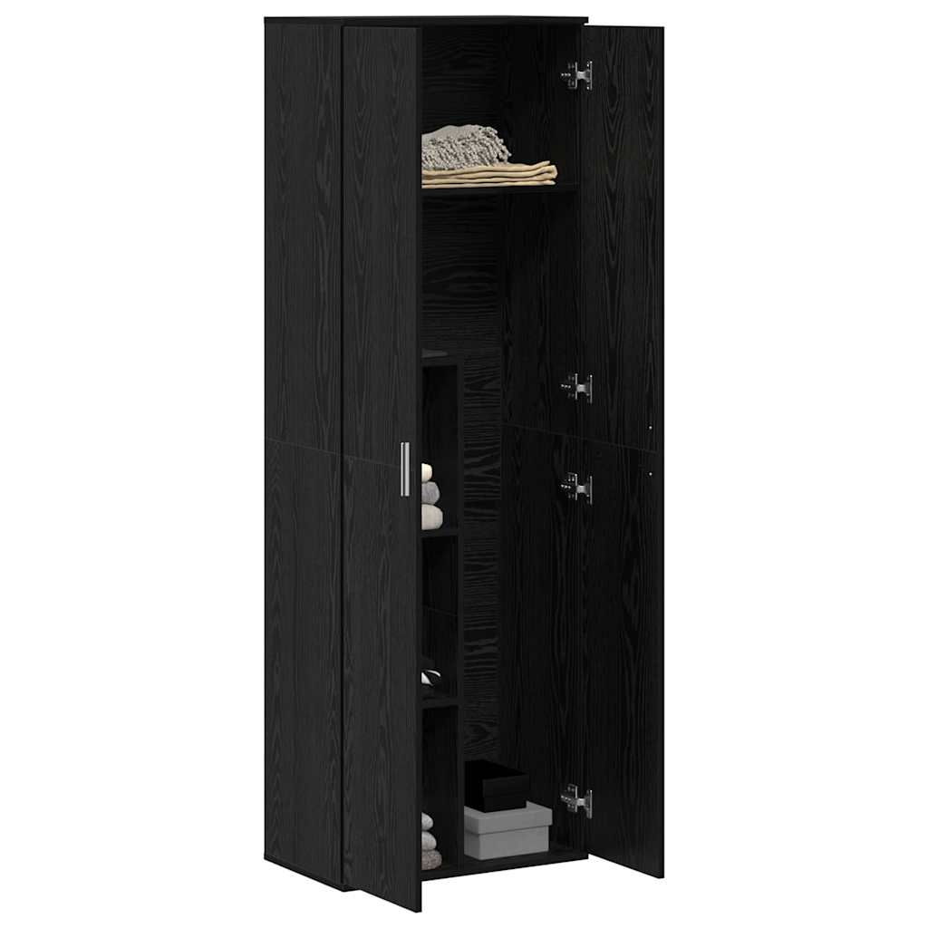 vidaXL Highboard Μαύρη δρυς 60 x 35 x 180 εκατοστά Επεξεργασμένο ξύλο