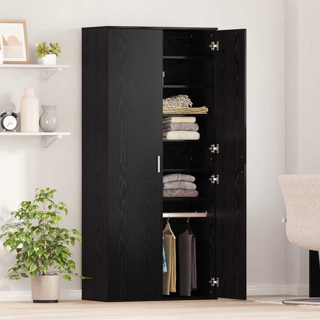 vidaXL Highboard Μαύρη Δρυς 80x39x178 εκ. από Μοριοσανίδες