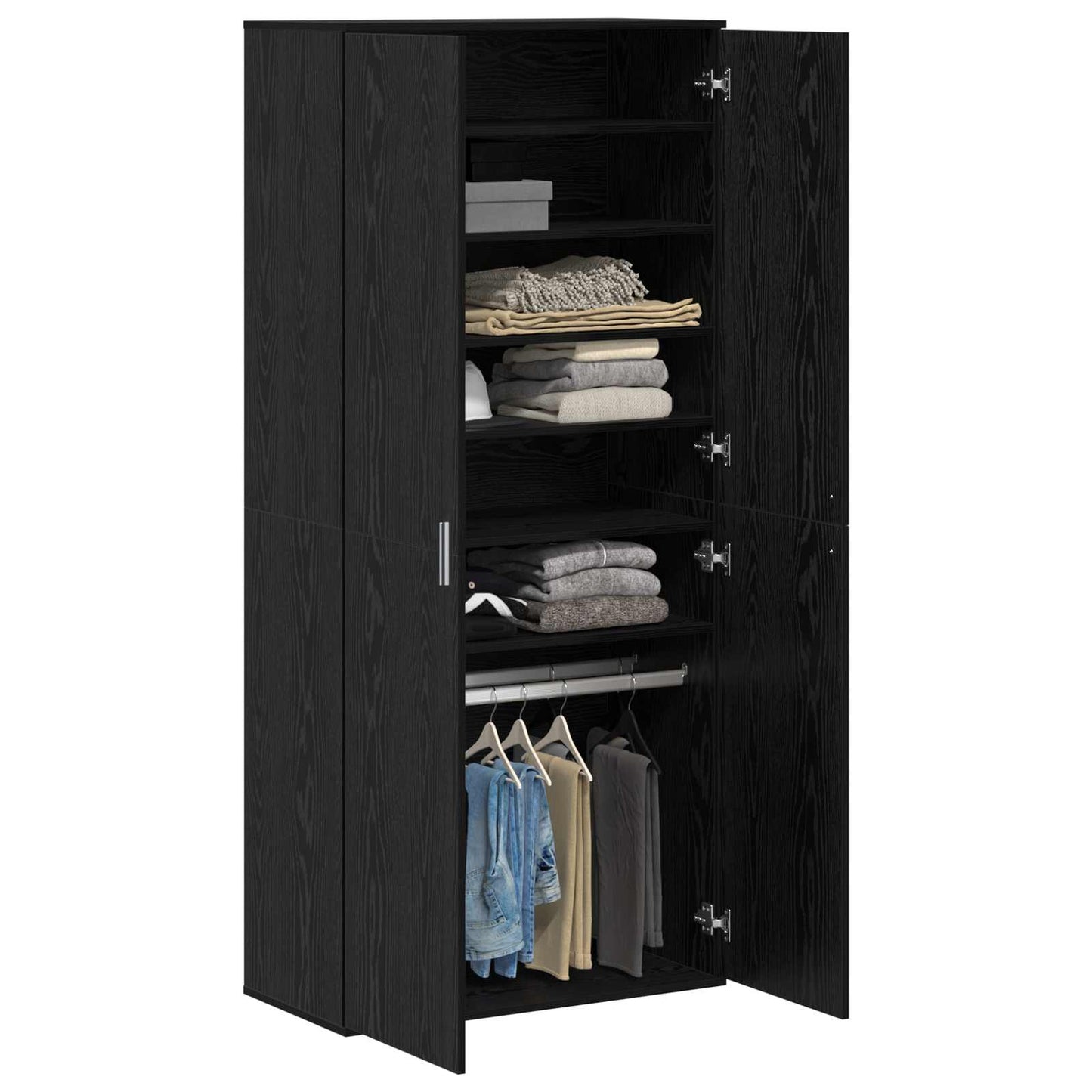 vidaXL Highboard 80 x 39 x 178 εκ Επεξεργασμένο Ξύλο Μαύρη Δρυς