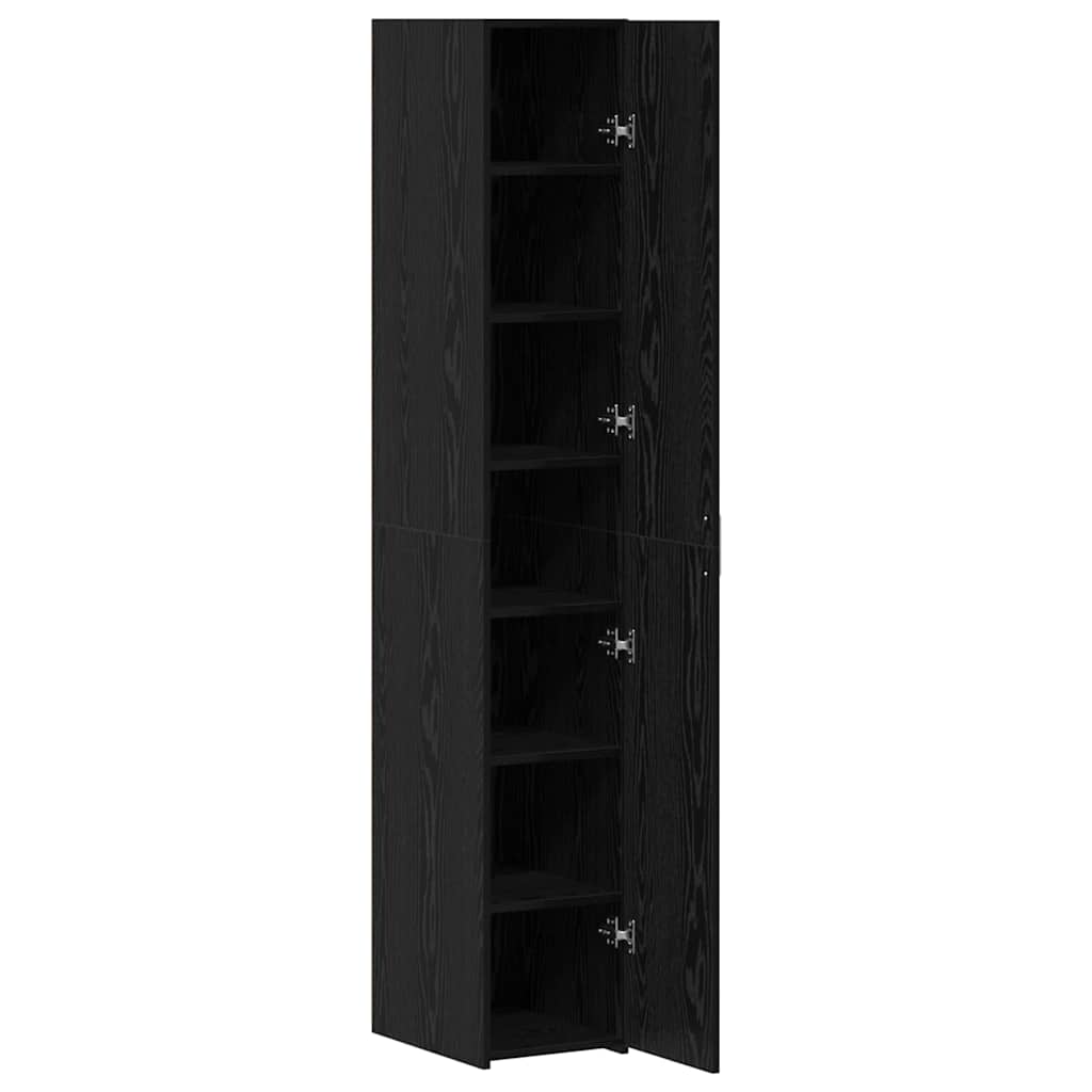 vidaXL Υψηλό Ντουλάπι Μαύρο Ξύλο 30x42.5x185 εκ. Μοριοσανίδα