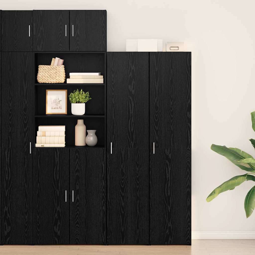 vidaXL Υψηλός μπουφές Μαύρος Δρυός 40x42.5x185 εκ Επεξεργασμένο Ξύλο