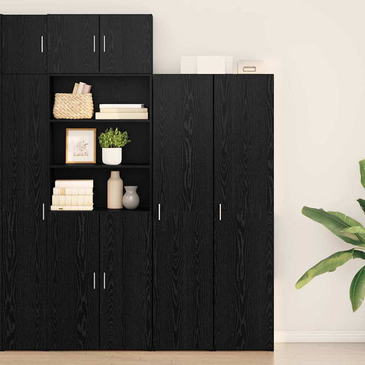 vidaXL Υψηλός μπουφές Μαύρος Δρυός 40x42.5x185 εκ Επεξεργασμένο Ξύλο