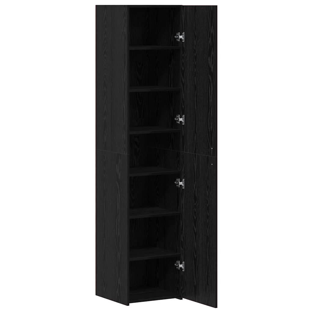 vidaXL Υψηλός μπουφές Μαύρος Δρυός 40x42.5x185 εκ Επεξεργασμένο Ξύλο