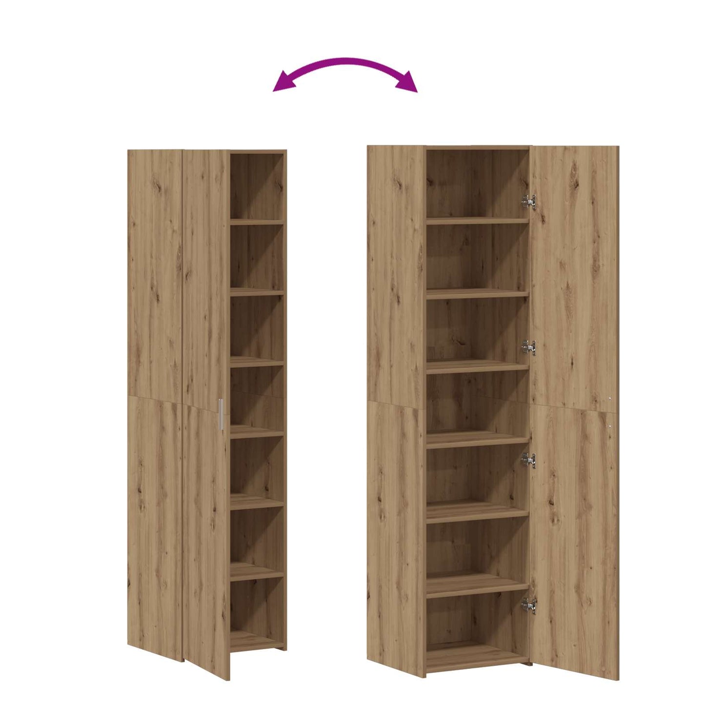 vidaXL Highboard Artisan Oak 45 x 42,5 x 185 εκ.
