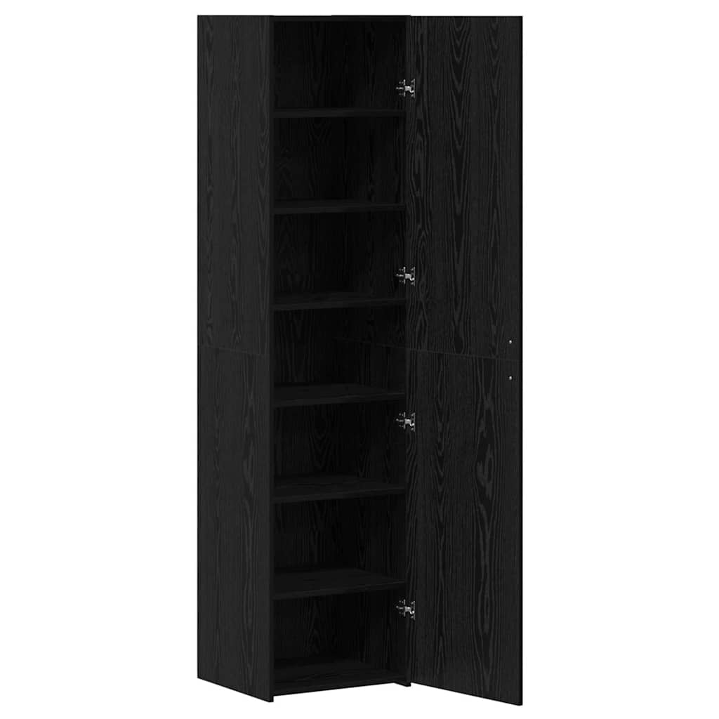 vidaXL Υψηλό Ντουλάπι Μαύρης Βελανιδιάς 45x42.5x185 εκ Επεξεργασμένο Ξύλο