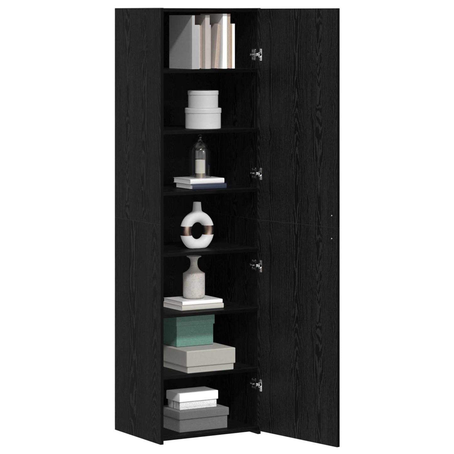vidaXL Highboard 2 pcs Μαύρη Οξυά 50 x 42,5 x 185 εκ.