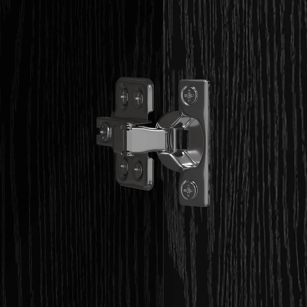 vidaXL Highboard Μπουφές Μαύρος Δρυός 40x42.5x185 εκ Επεξεργασμένου Ξύλου