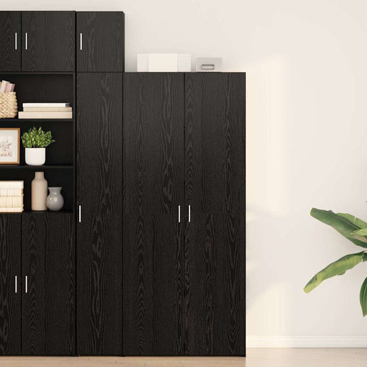 vidaXL Highboard Μπουφές Μαύρος Δρυός 40x42.5x185 εκ Επεξεργασμένου Ξύλου