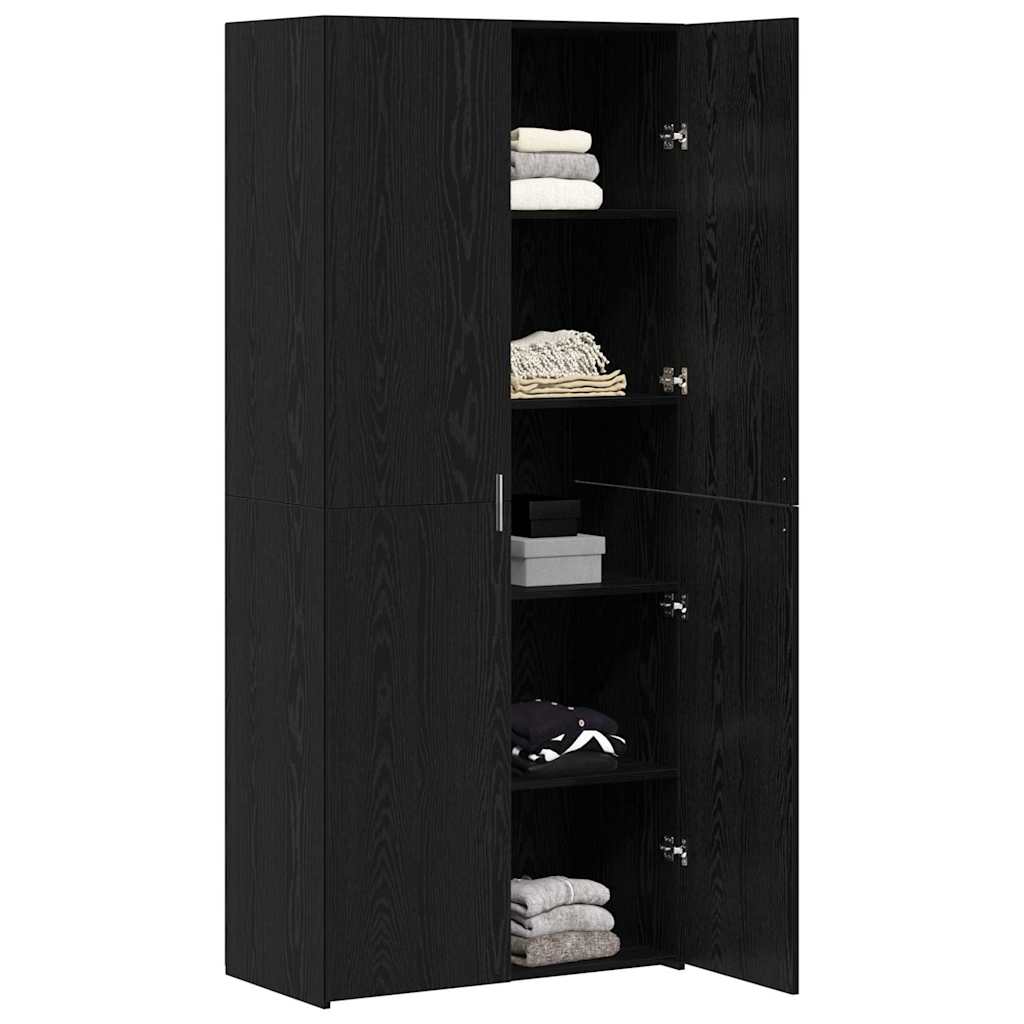 vidaXL Highboard Μπουφές Μαύρος Δρυός 40x42.5x185 εκ Επεξεργασμένου Ξύλου