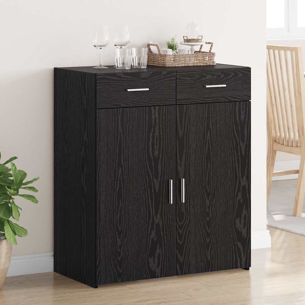 vidaXL ντουλάπα αποθήκευσης Μαύρης Δρυς 80x42.5x93.5 εκ Επεξεργασμένο Ξύλο