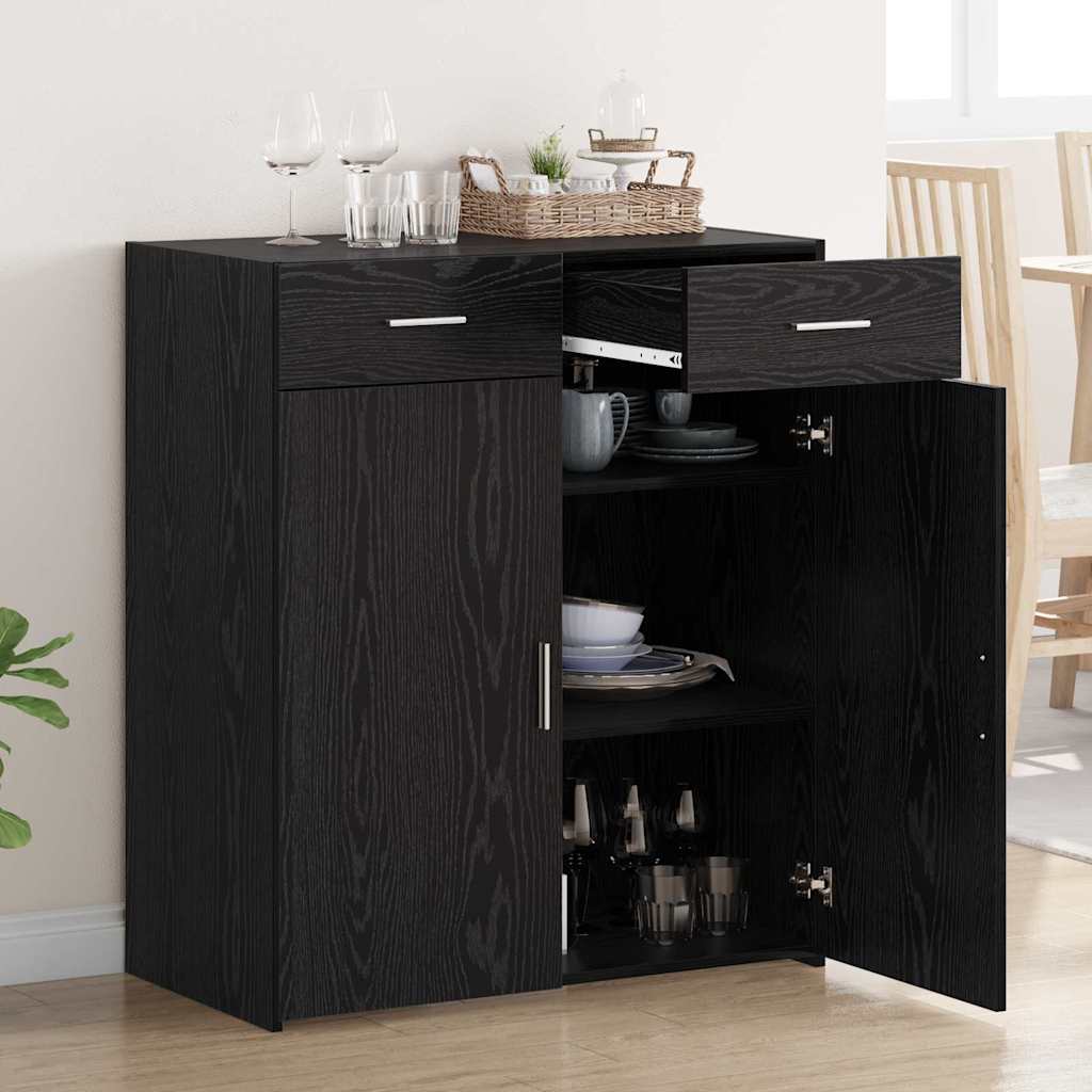 vidaXL ντουλάπα αποθήκευσης Μαύρης Δρυς 80x42.5x93.5 εκ Επεξεργασμένο Ξύλο