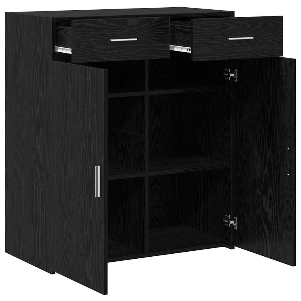 vidaXL ντουλάπα αποθήκευσης Μαύρης Δρυς 80x42.5x93.5 εκ Επεξεργασμένο Ξύλο