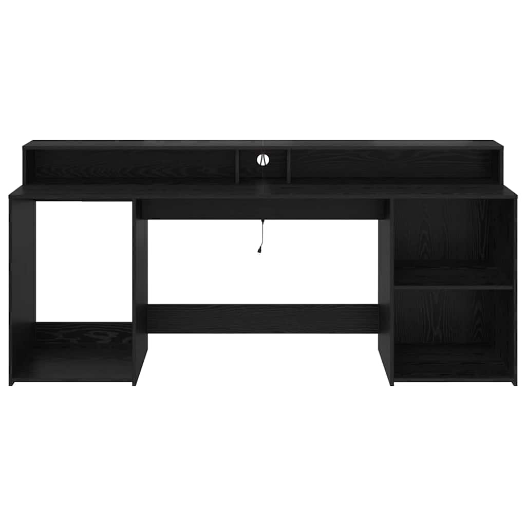 vidaXL Γραφείο με ράφι Μαύρη δρυς 200 x 55 x 91 εκ. Επεξεργασμένο ξύλο