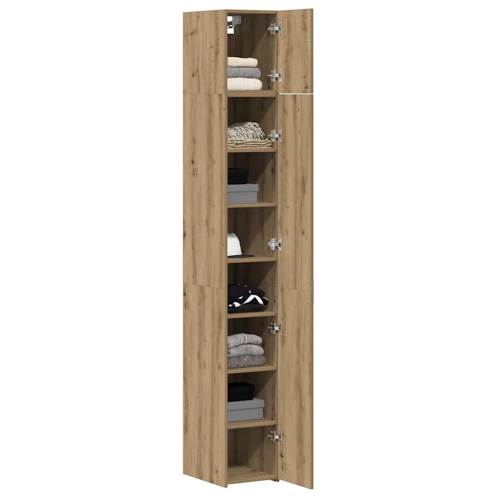 vidaXL Ντουλάπι αποθήκευσης 2 pcs Artisan Δρυς 30 x 42,5 x 225 εκ