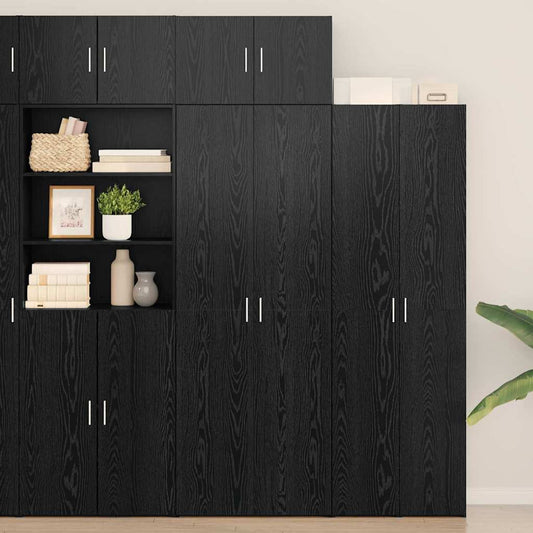 vidaXL Ντουλάπι αποθήκευσης 3 pcs Μαύρη Οξυά