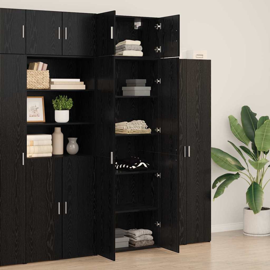vidaXL Ντουλάπι αποθήκευσης 3 pcs Μαύρη Οξυά