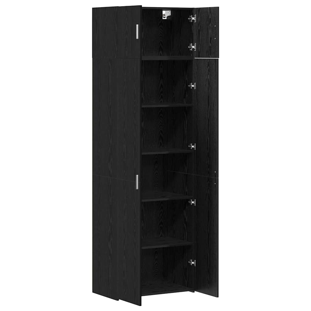 vidaXL Ντουλάπι αποθήκευσης 3 pcs Μαύρη Οξυά