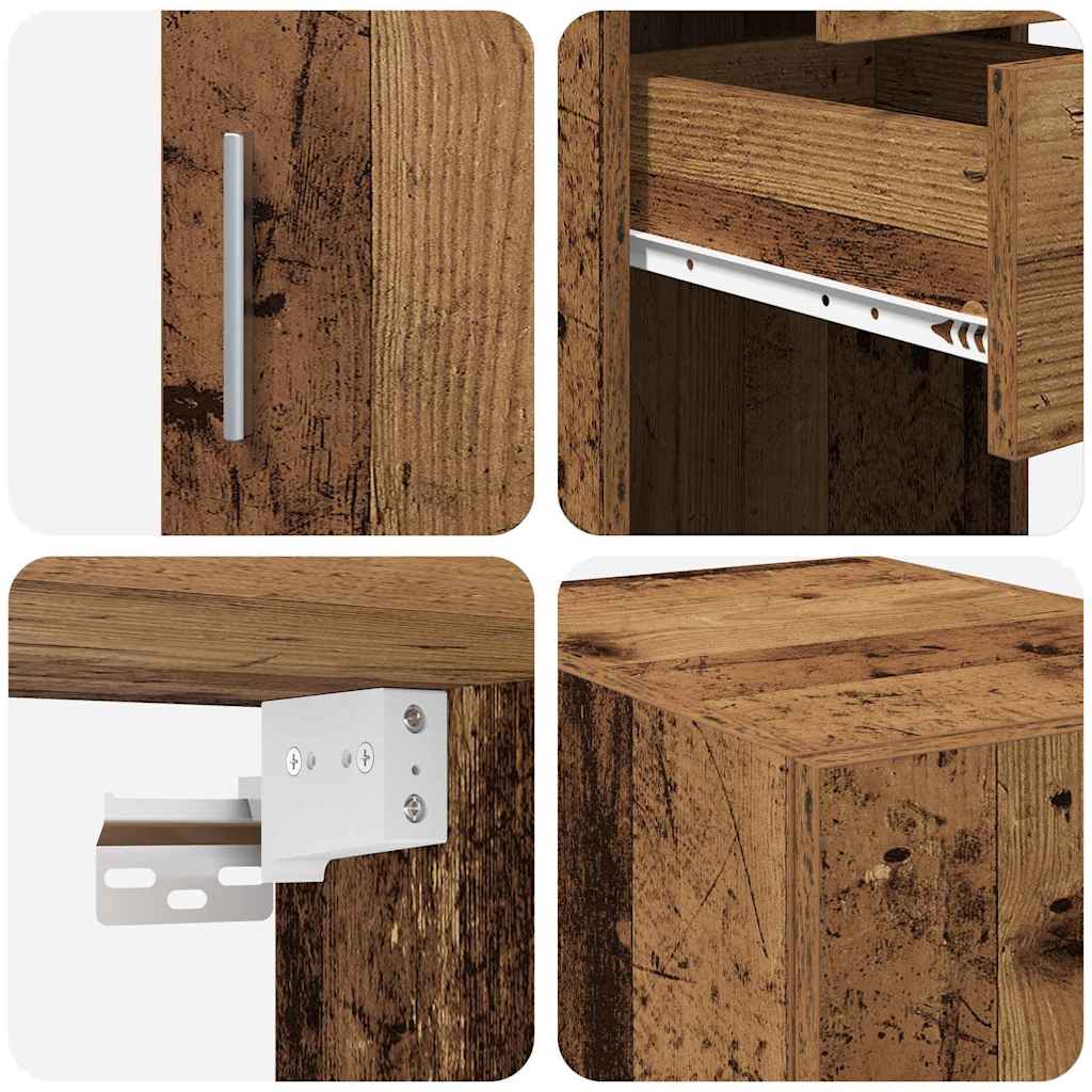 vidaXL Ντουλάπι Αποθήκευσης Παλιού Ξύλου 30x42.5x225 cm Κατασκευασμένο Ξύλο