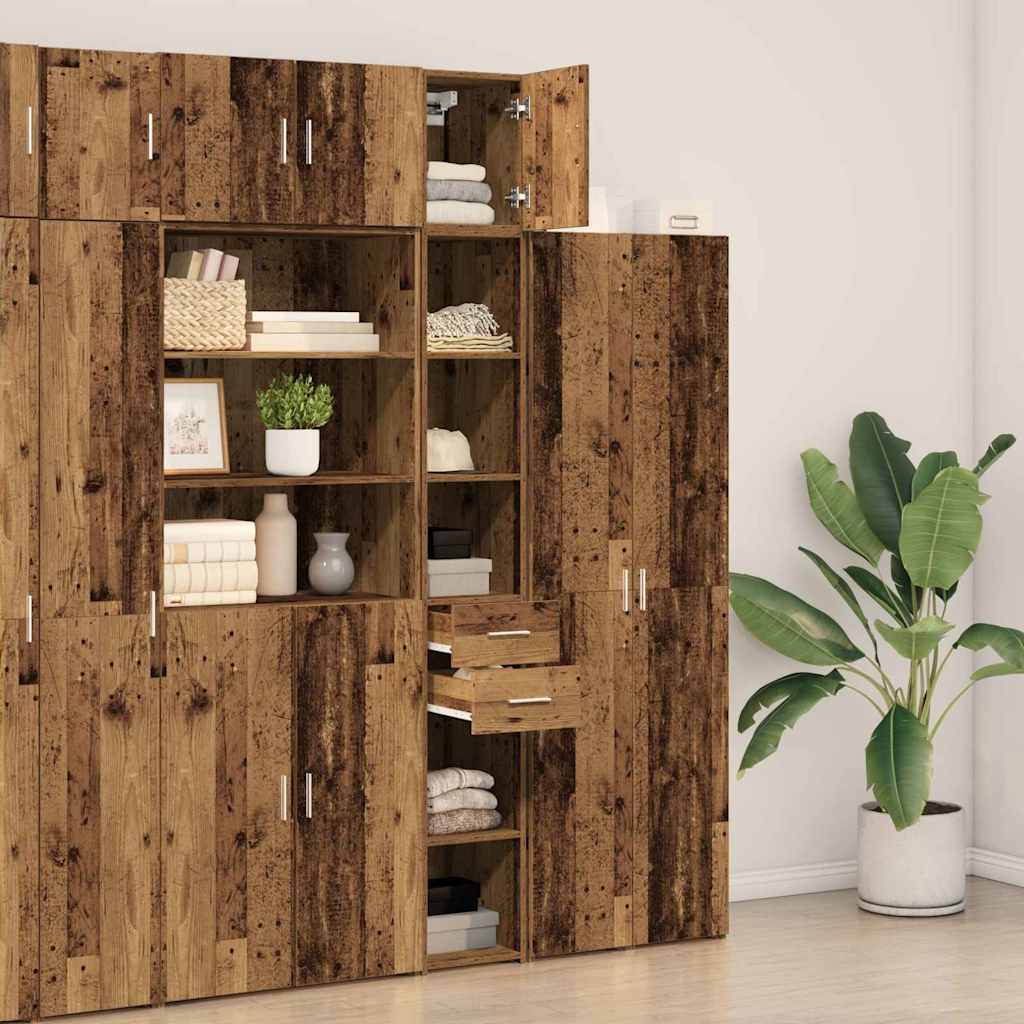 vidaXL Ντουλάπι Αποθήκευσης Παλιού Ξύλου 30x42.5x225 cm Κατασκευασμένο Ξύλο