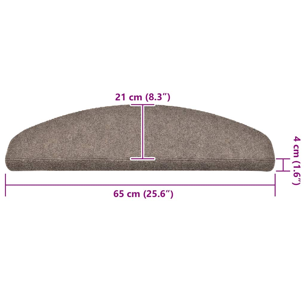 vidaXL Πατάκια σκάλας αυτοκόλλητα 30 τεμάχια Κρέμα 65x21x4 εκ.