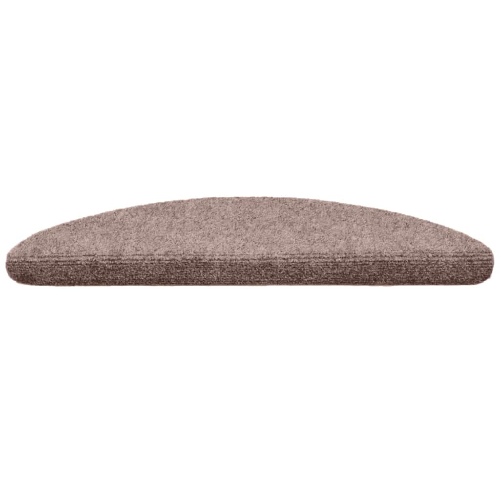 vidaXL Πατάκια Σκαλιών Αυτοκόλλητα 20 τεμ. Ανοιχτό Καφέ Ημίστρογγυλά 56x17x3 εκ.