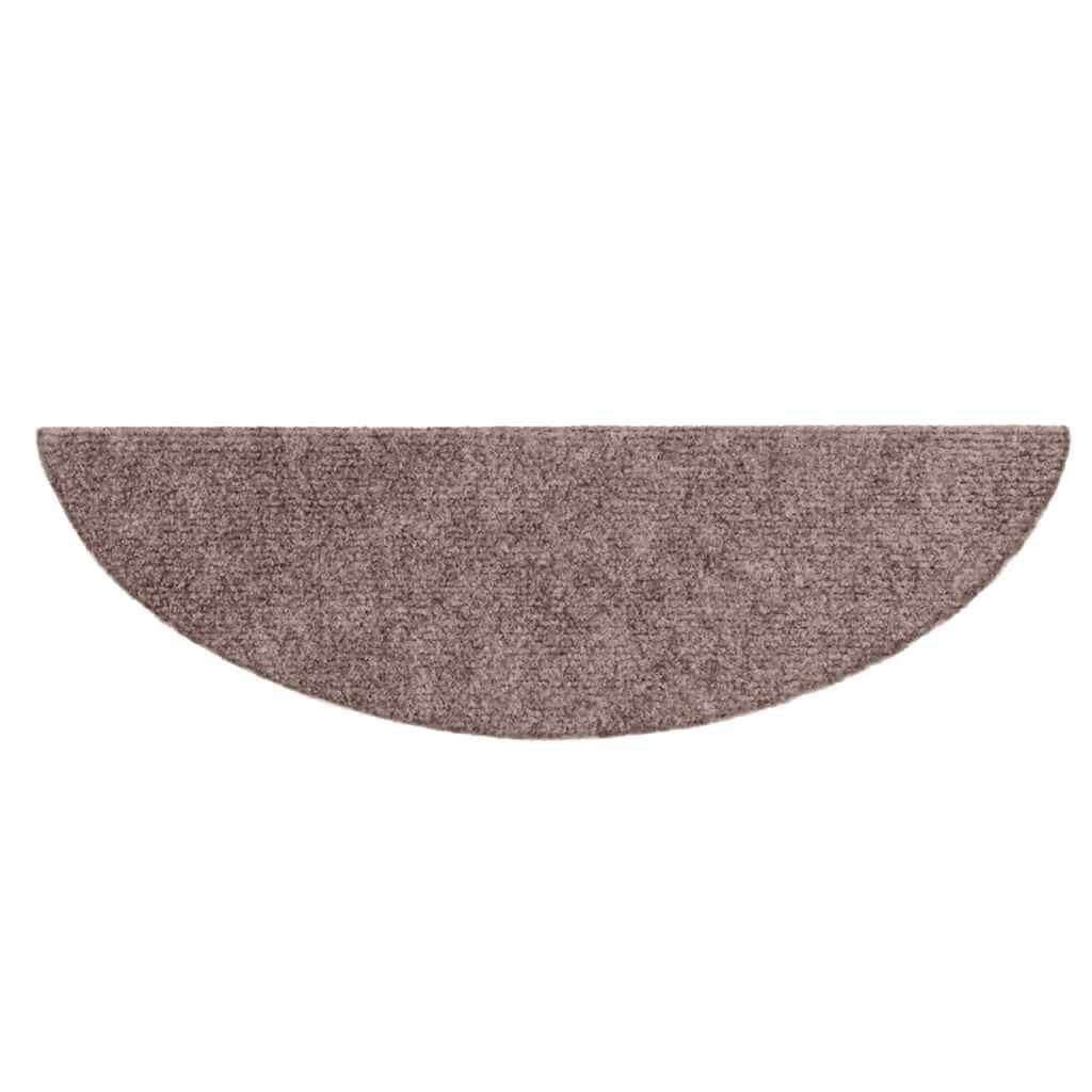 vidaXL Πατάκια Σκαλιών Αυτοκόλλητα 20 τεμ. Ανοιχτό Καφέ Ημίστρογγυλά 56x17x3 εκ.